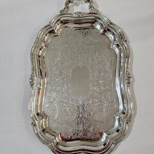 Vintage Oneida Heirloom Melon Large Silver Plated Victorian Style Platter Butler